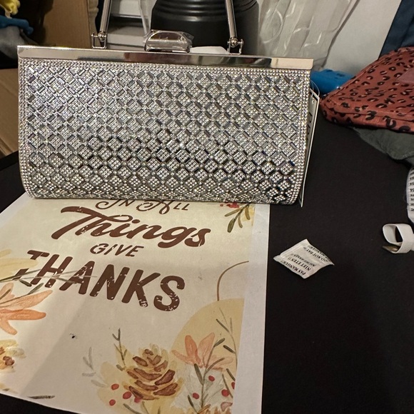 Prezzo Handbags - Dazzling Silver Evening Clutch